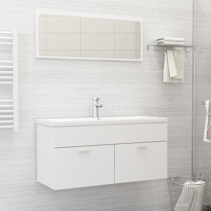 Mobile da Bagno con Lavabo Integrato Bianco in Truciolato | homemem39
