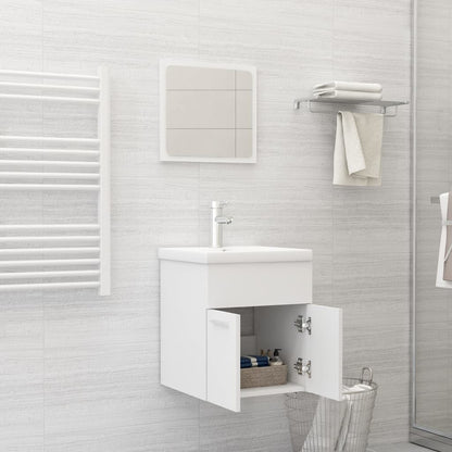 Set Mobili da Bagno Bianco in Legno Multistrato | homemem39