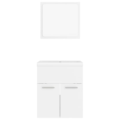 Set Mobili da Bagno Bianco in Legno Multistrato | homemem39