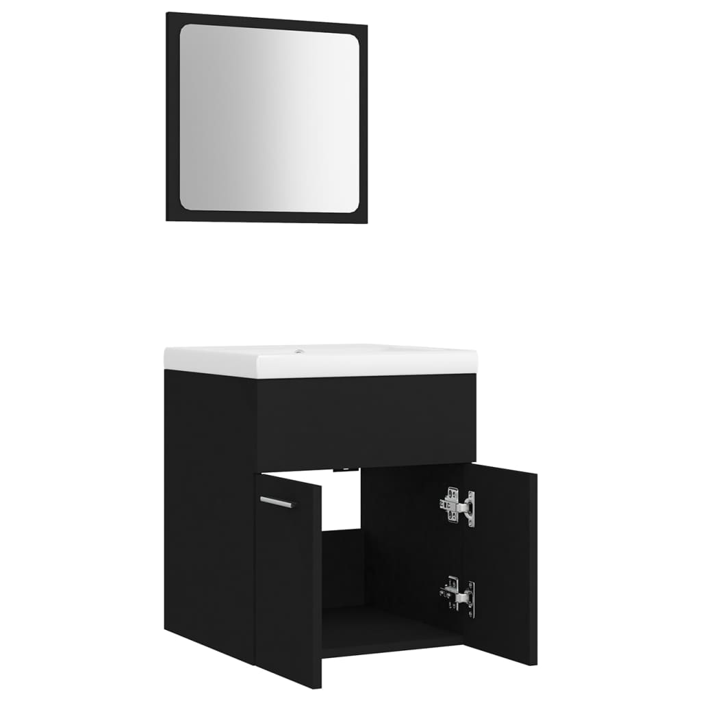 Set Mobili da Bagno Nero in Truciolato | homemem39