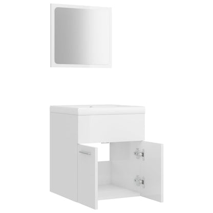 Set Mobili da Bagno Bianco Lucido in Truciolato | homemem39
