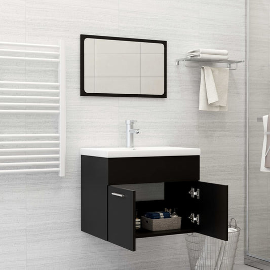 Set Mobili da Bagno Nero in Truciolato | homemem39