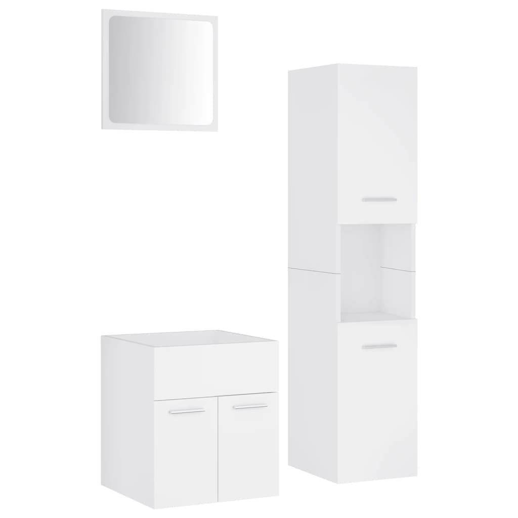Set Mobili da Bagno Bianco in Truciolato | homemem39