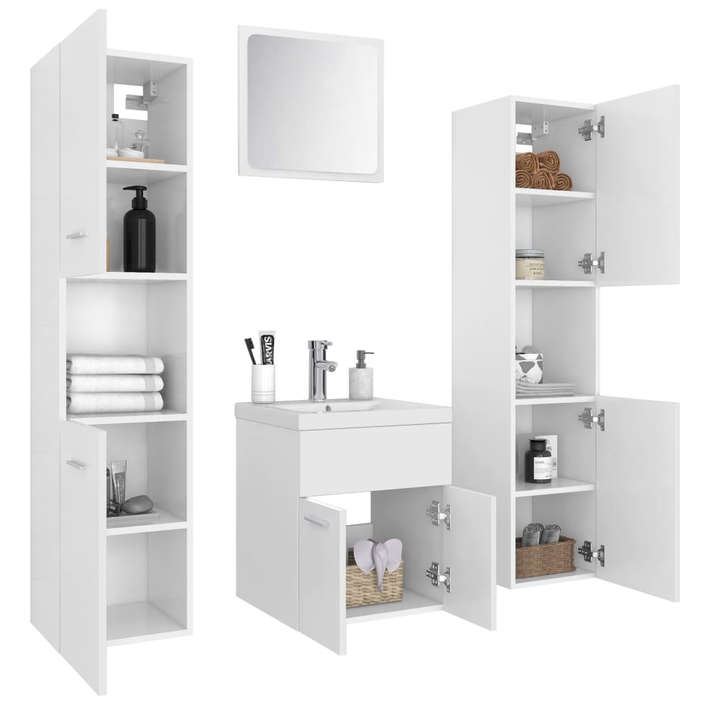 Set Mobili da Bagno Bianco in Truciolato | homemem39