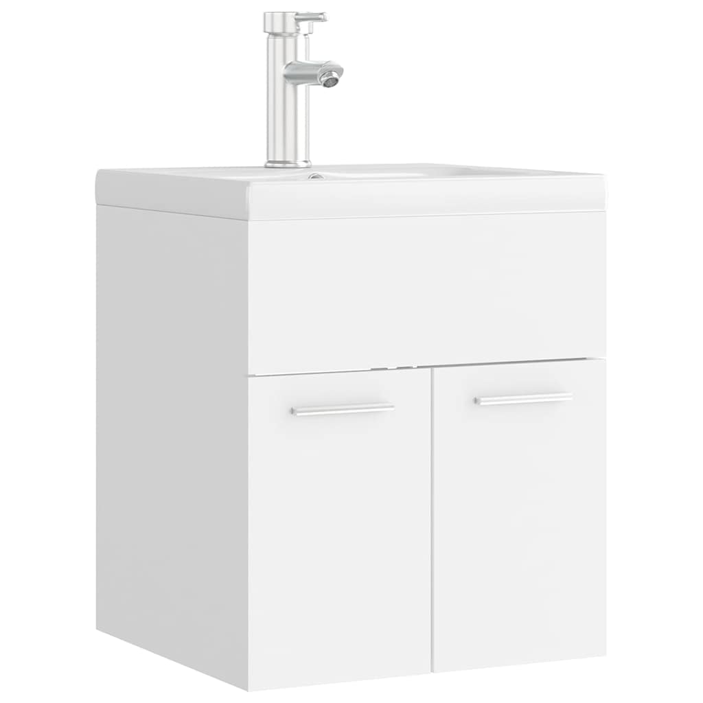 Mobile Bagno con Lavabo Integrato Bianco