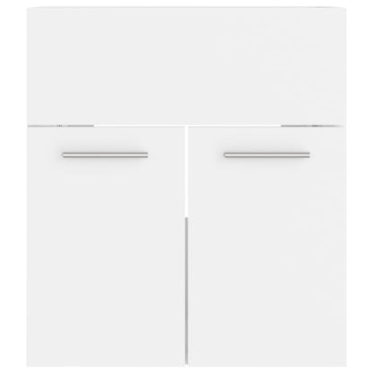 Mobile Bagno con Lavabo Integrato Bianco in Legno Multistrato