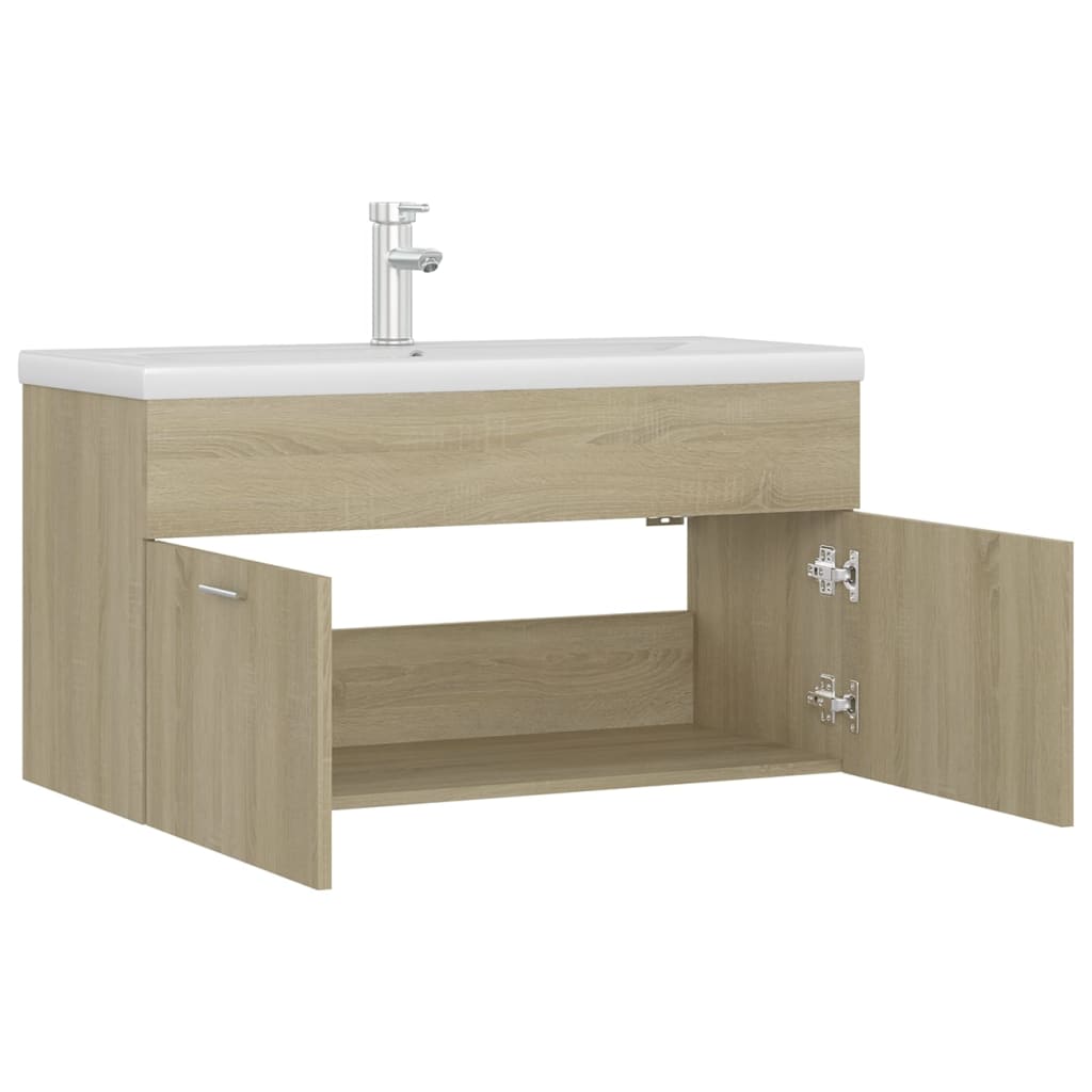 Mobile con Lavabo Integrato Rovere Sonoma in Legno Multistrato | homemem39