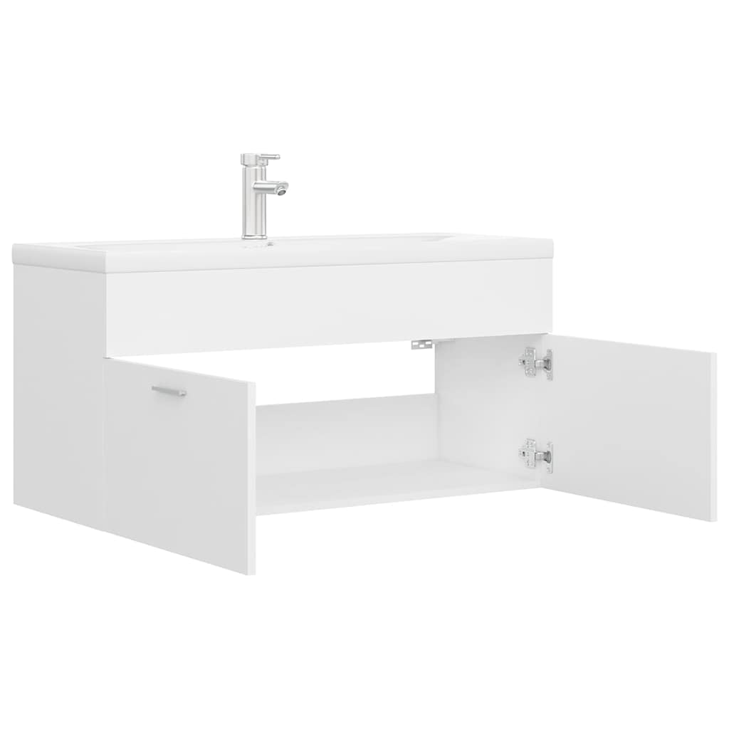 Mobile Bagno con Lavabo Integrato Bianco