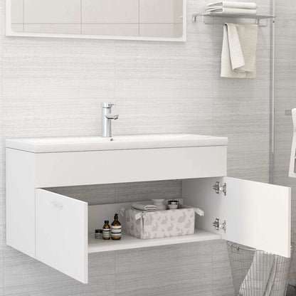 Mobile Bagno con Lavabo Integrato Bianco