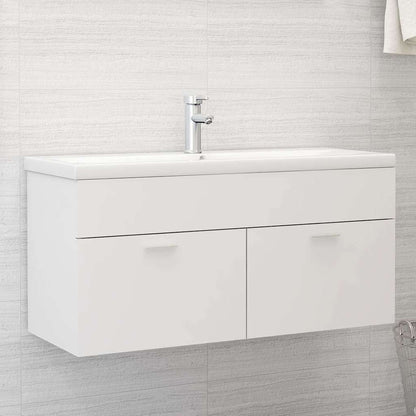 Mobile Bagno con Lavabo Integrato Bianco