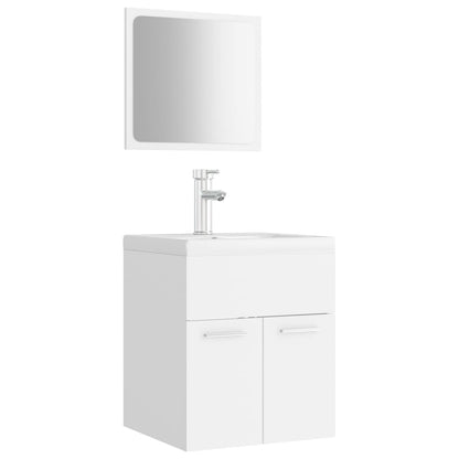 Set Mobili da Bagno Bianco in Legno Multistrato | homemem39