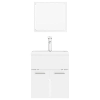 Set Mobili da Bagno Bianco in Legno Multistrato | homemem39