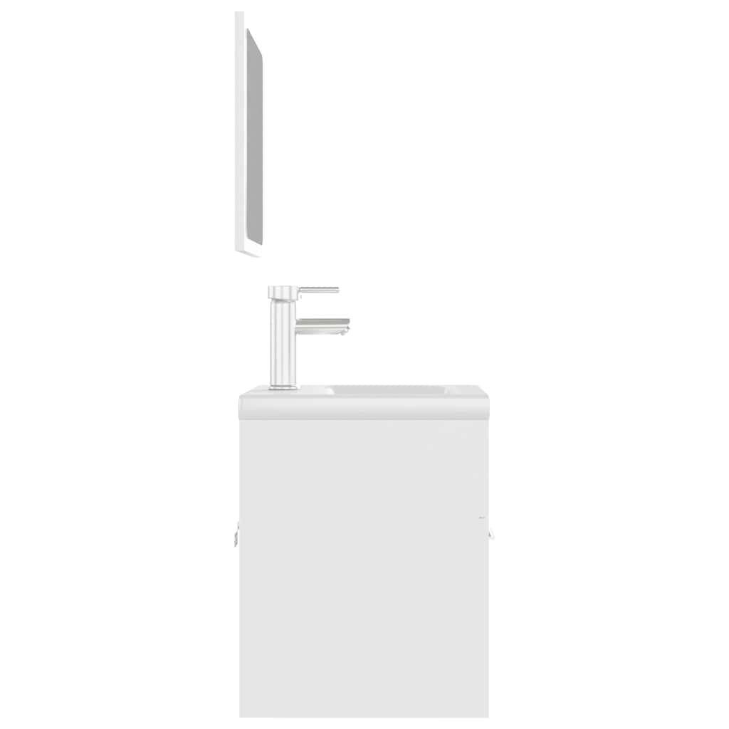 Set Mobili da Bagno Bianco in Legno Multistrato