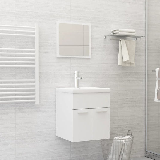 Set Mobili da Bagno Bianco in Legno Multistrato | homemem39