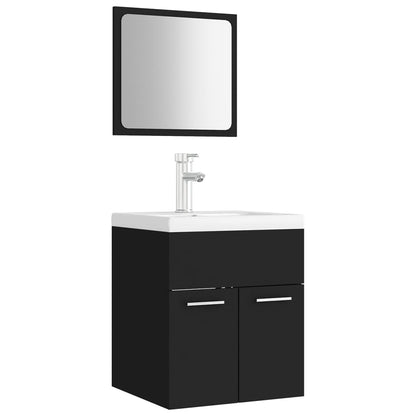 Set Mobili da Bagno Nero in Legno Multistrato | homemem39