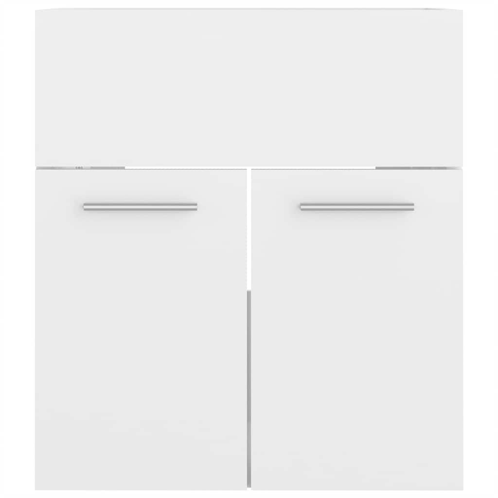 Set Mobili da Bagno Bianco Lucido in Legno Multistrato | homemem39
