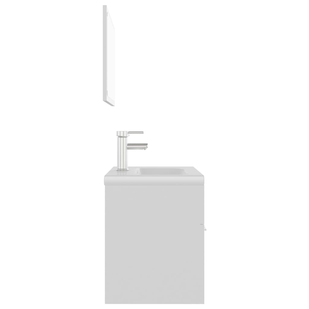 Set Mobili da Bagno Bianco in Legno Multistrato