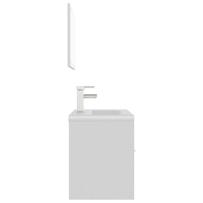 Set Mobili da Bagno Bianco in Legno Multistrato