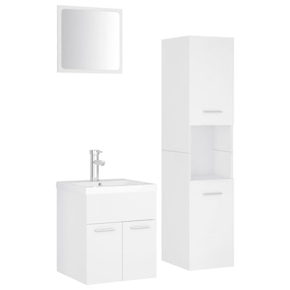 Set Mobili da Bagno Bianco in Legno Multistrato | homemem39