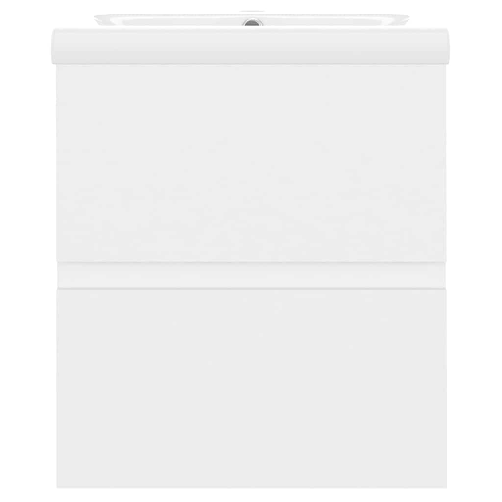 Mobile con Lavabo Integrato Bianco in Legno Multistrato