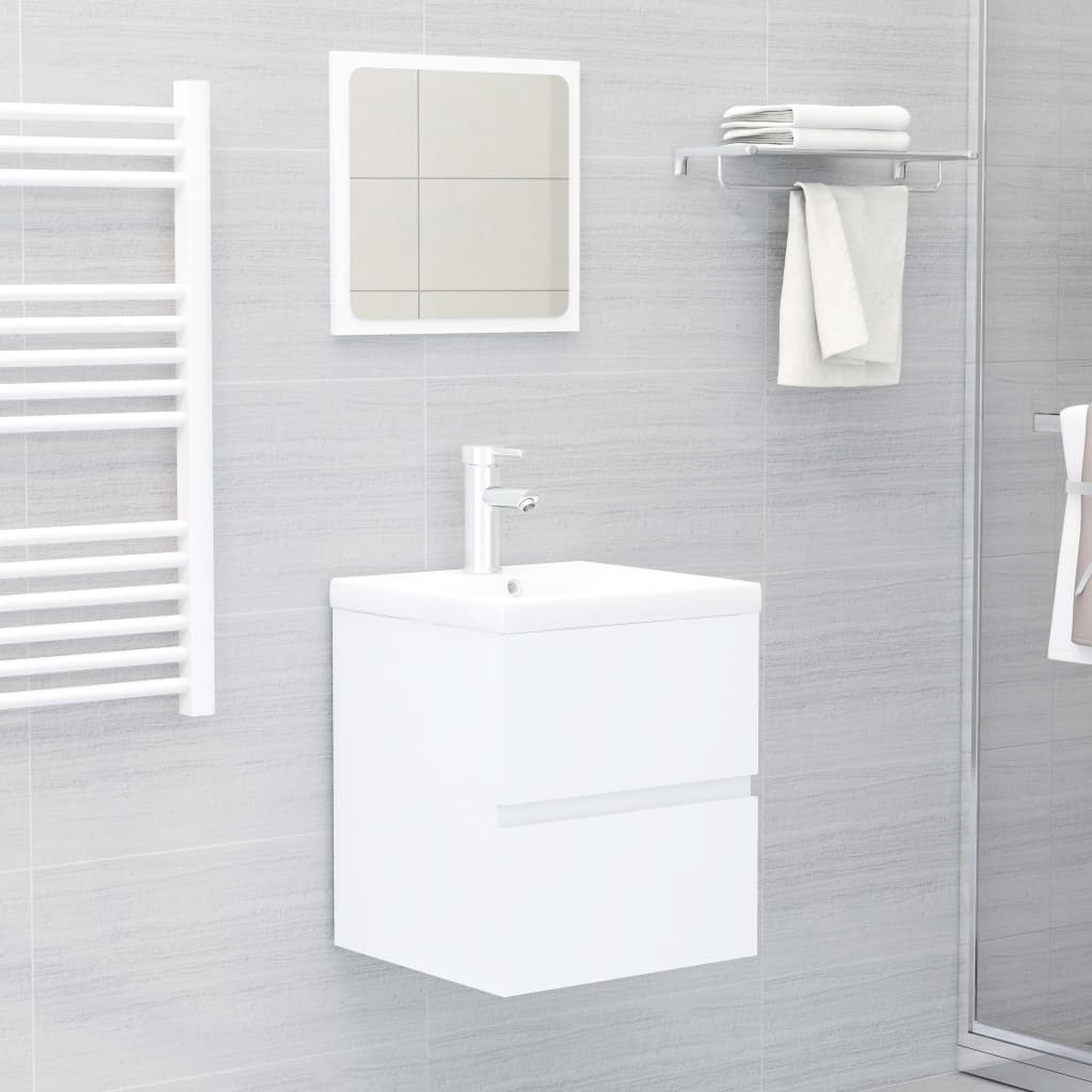 Mobile con Lavabo Integrato Bianco in Legno Multistrato | homemem39