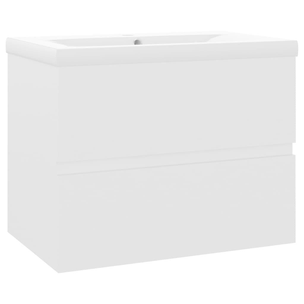 Mobile con Lavabo Integrato Bianco in Legno Multistrato | homemem39