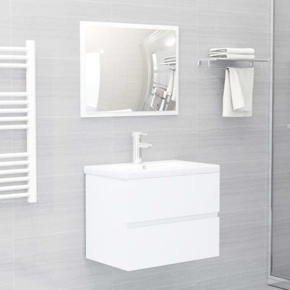 Mobile con Lavabo Integrato Bianco in Legno Multistrato | homemem39