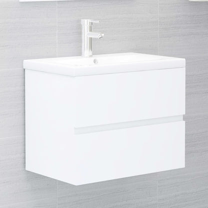 Mobile con Lavabo Integrato Bianco in Legno Multistrato | homemem39