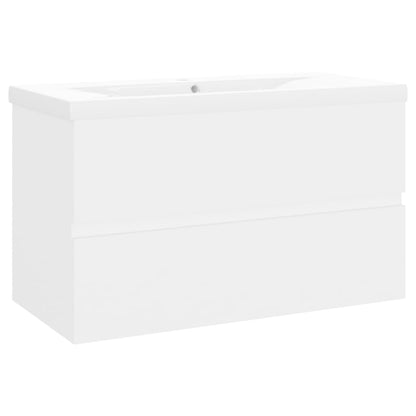 Mobile con Lavabo Integrato Bianco in Legno Multistrato | homemem39