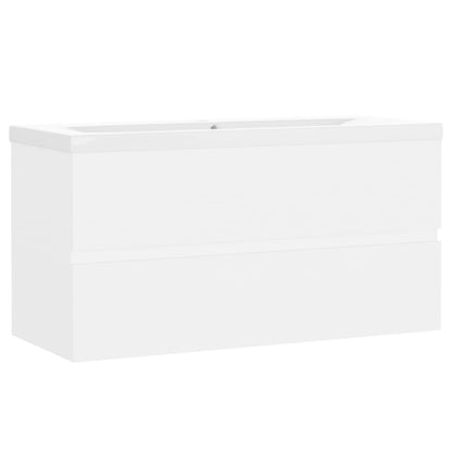 Mobile con Lavabo Integrato Bianco in Legno Multistrato | homemem39