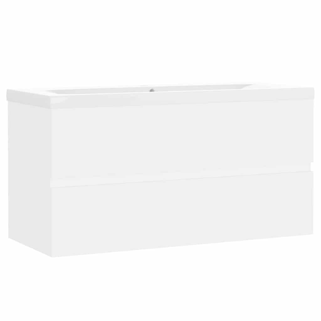 Mobile con Lavabo Integrato Bianco in Legno Multistrato