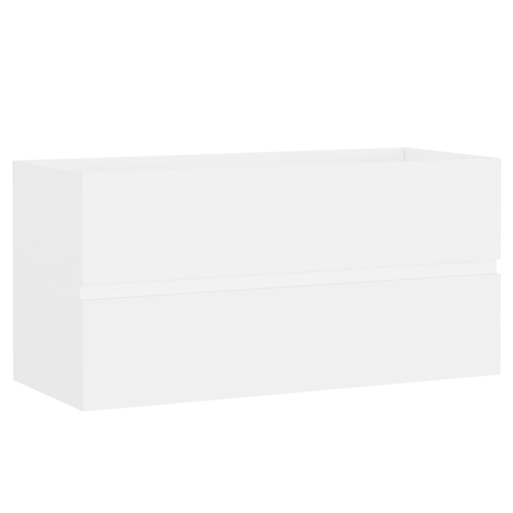 Mobile con Lavabo Integrato Bianco in Legno Multistrato | homemem39