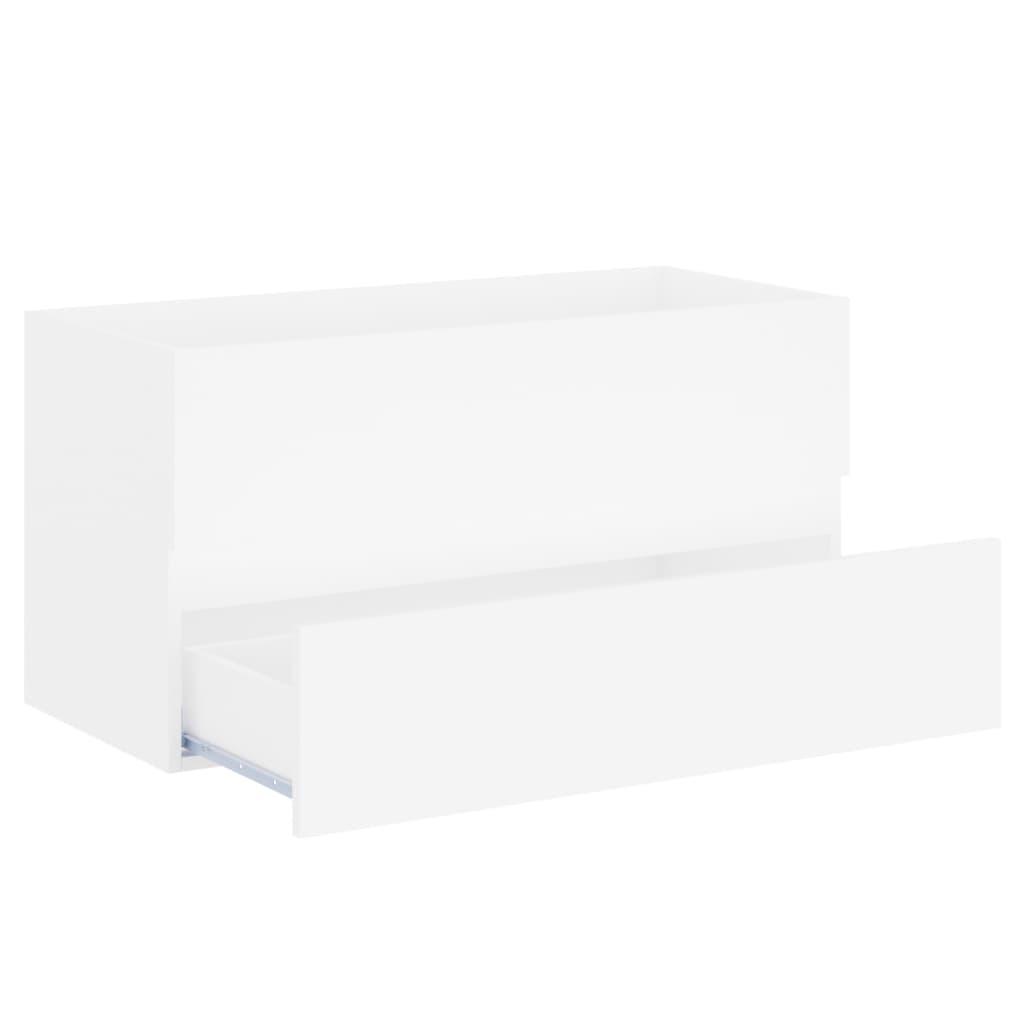 Mobile con Lavabo Integrato Bianco in Legno Multistrato | homemem39