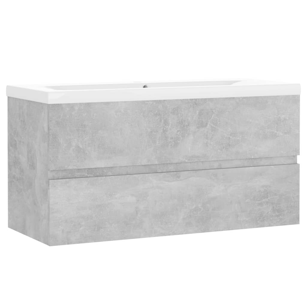Mobile con Lavabo Integrato Grigio Cemento in Legno Multistrato | homemem39
