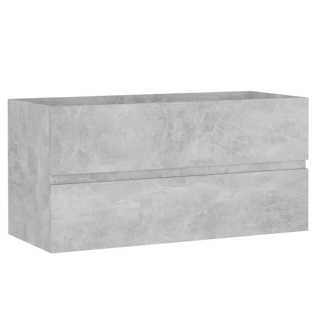 Mobile con Lavabo Integrato Grigio Cemento in Legno Multistrato | homemem39