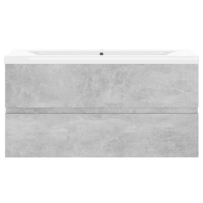 Mobile con Lavabo Integrato Grigio Cemento in Legno Multistrato | homemem39