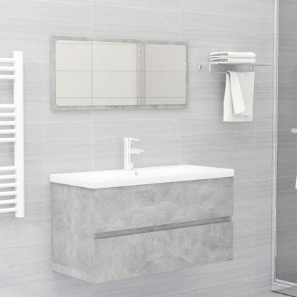 Mobile con Lavabo Integrato Grigio Cemento in Legno Multistrato | homemem39