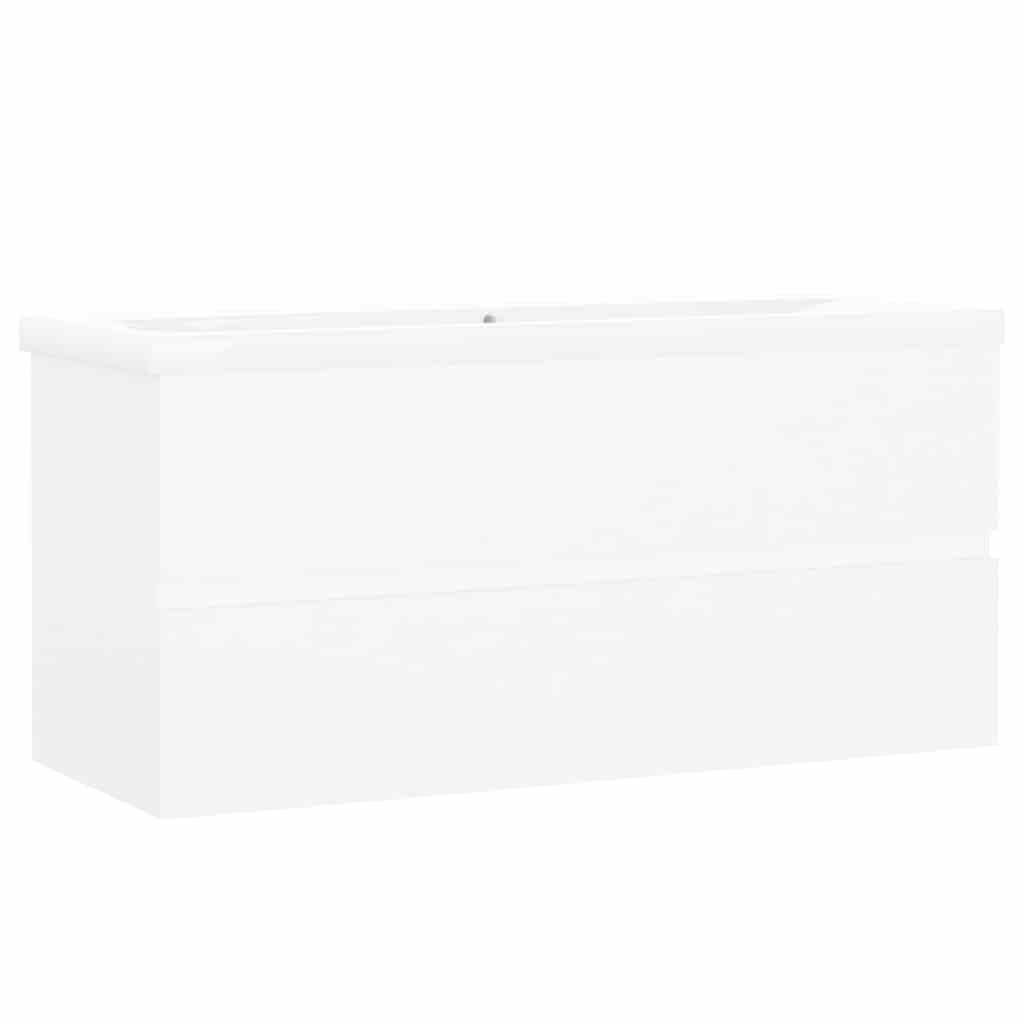 Mobile con Lavabo Integrato Bianco in Legno Multistrato
