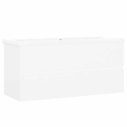 Mobile con Lavabo Integrato Bianco in Legno Multistrato