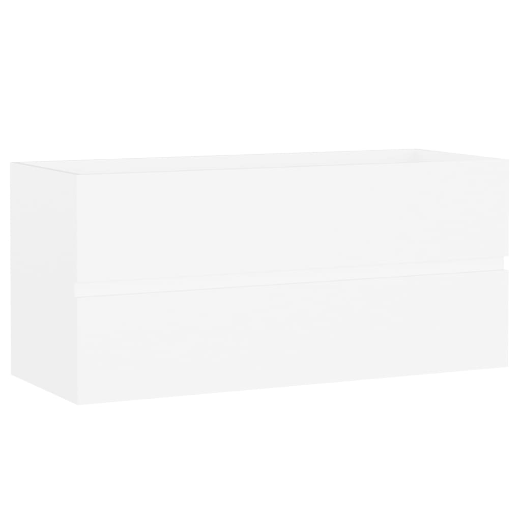 Mobile con Lavabo Integrato Bianco in Legno Multistrato | homemem39