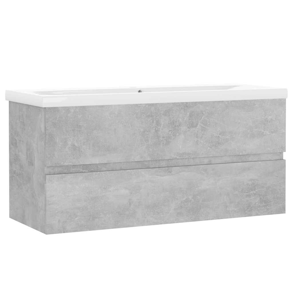 Mobile con Lavabo Integrato Grigio Cemento in Legno Multistrato | homemem39