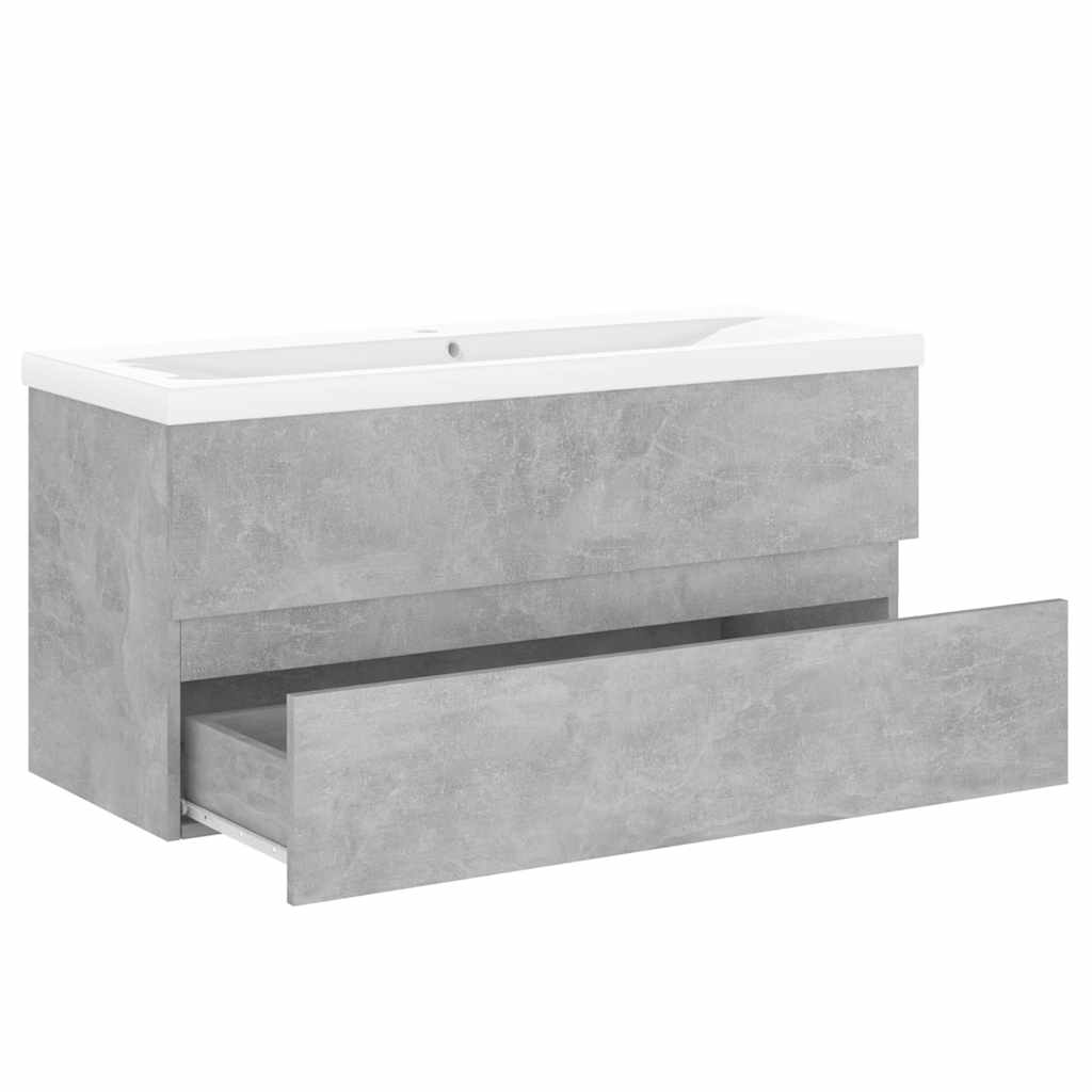 Mobile con Lavabo Integrato Grigio Cemento in Legno Multistrato | homemem39