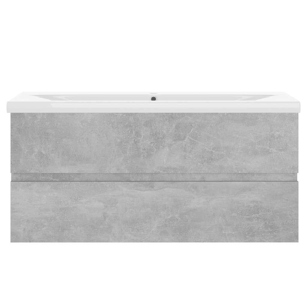 Mobile con Lavabo Integrato Grigio Cemento in Legno Multistrato | homemem39