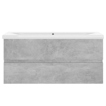 Mobile con Lavabo Integrato Grigio Cemento in Legno Multistrato | homemem39