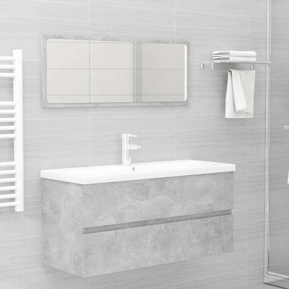 Mobile con Lavabo Integrato Grigio Cemento in Legno Multistrato | homemem39