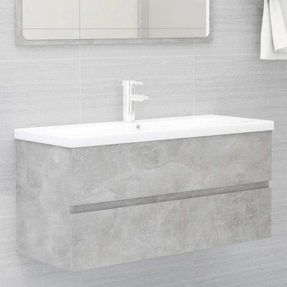 Mobile con Lavabo Integrato Grigio Cemento in Legno Multistrato | homemem39