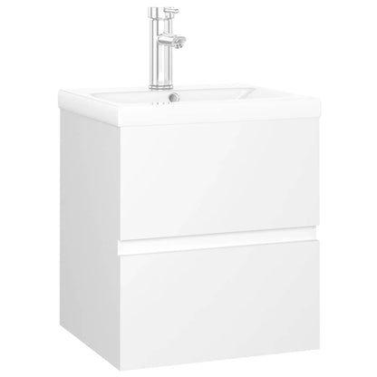 Mobile con Lavabo Integrato Bianco in Legno Multistrato | homemem39