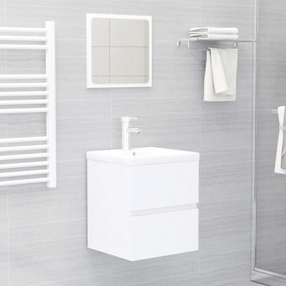 Mobile con Lavabo Integrato Bianco in Legno Multistrato | homemem39
