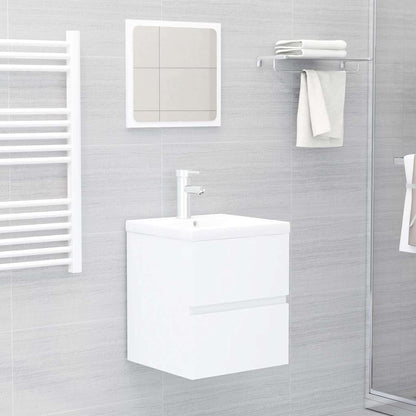 Mobile con Lavabo Integrato Bianco in Legno Multistrato