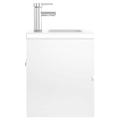 Mobile con Lavabo Integrato Bianco in Legno Multistrato